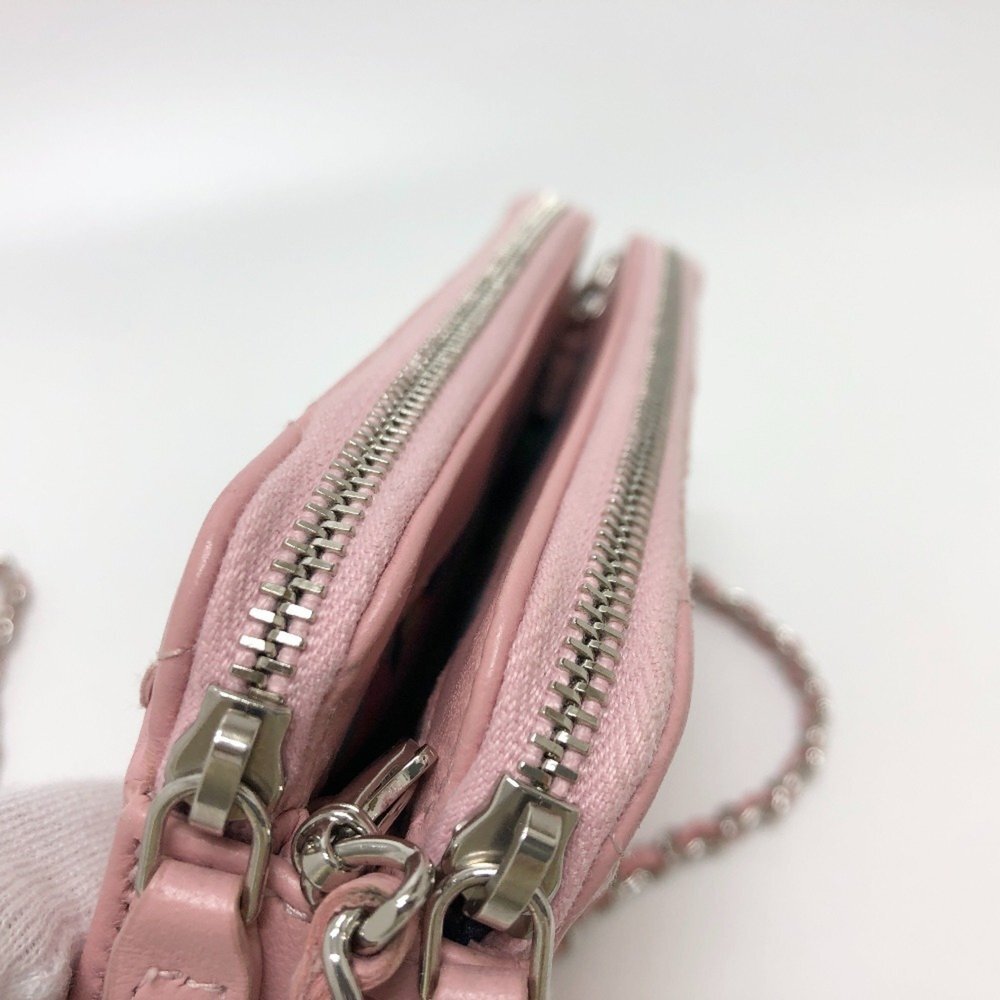 CHANEL Pink Lambskin Leather Logo Wallet - Picture 5 of 16